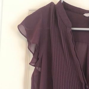 Plum H&M Blouse with flowy cap sleeves